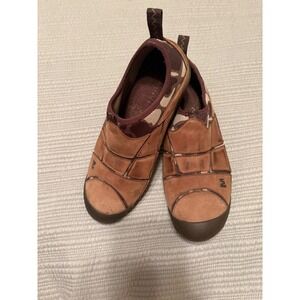 Merrell‎ Mosaic Chocolate Camo Womens 8 Brown Suede Slip On Trail Shoes 36112